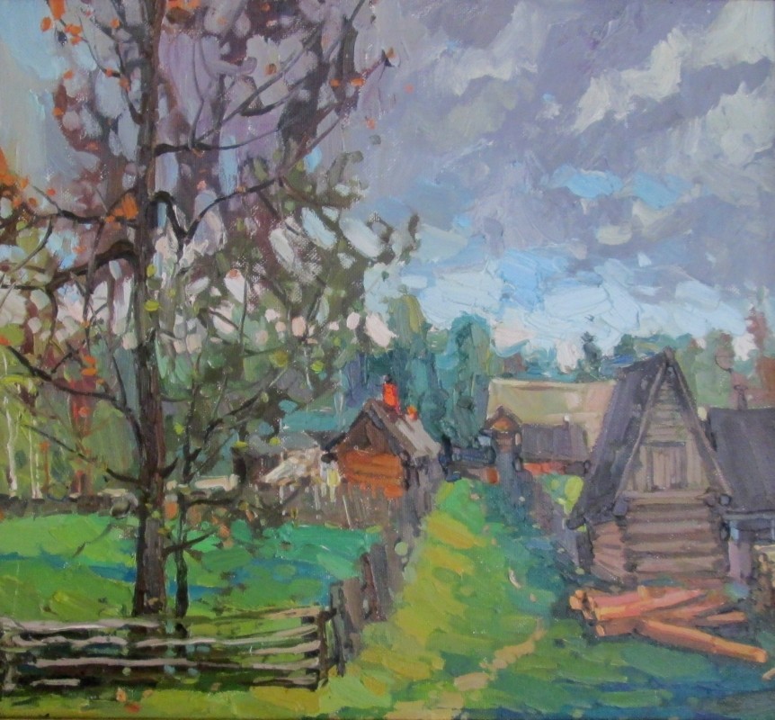  осенний хлад (д. Шуйка). х.м. 70х75 2013г.